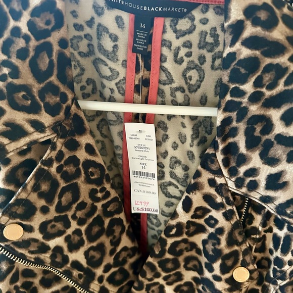 NWT WHBM leopard moto jacket.  Size 14 - Picture 2 of 2